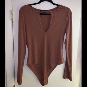 Rubbed knit bodysuit